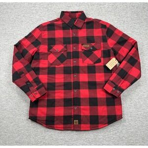 Ballast Point Brewing Co Shirt Shacket Mens Small Red Flannel Plaid Quilt Lined